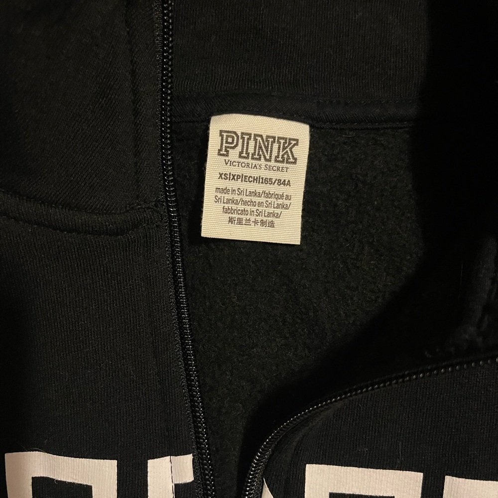 Victoria's Secret Black Zip-Up Hoodie - Picture 2 of 2